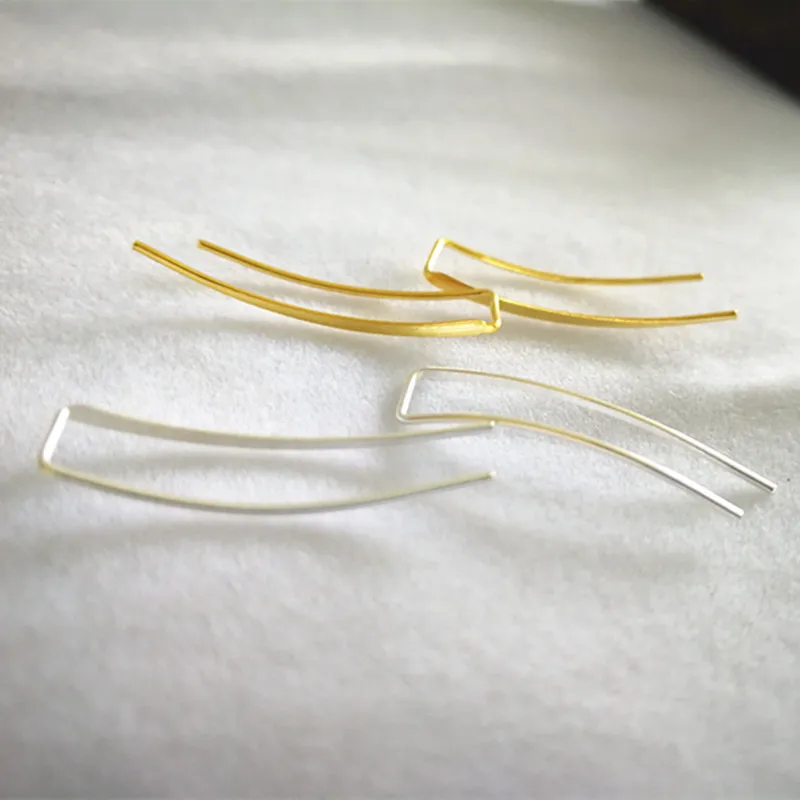 

S925 Creative Simple Ear Line For Women Trendy Minimalist Line Bar Ear Climber Hook Female Earrings Tiny Clip Earrings U type