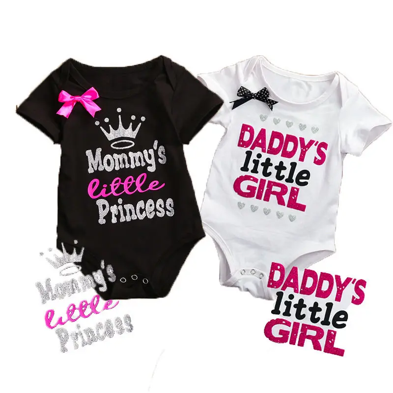 

Newborn Infant Baby Girls Boys Summer Pretty Bodysuits 2 Style Short Sleeve Letter Print Solid Jumpsuits Bodysuits 0-18M