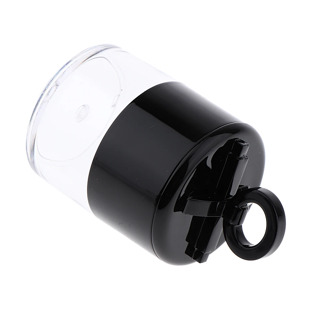 1Pcs 10g Plastic Empty Powder Case Face Blusher Makeup Cosmetic Container with Puff, Sifter and Lid, Black Cap + Clear Body