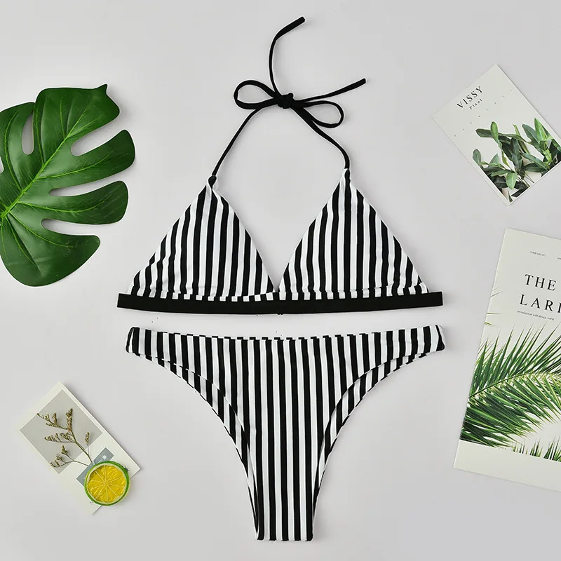 

Roseheart Summer Black Sexy Bikini Set Women Swimsuit Bikini Strapless Swimwear Low Waist Bathing Suit Female Halter Beach