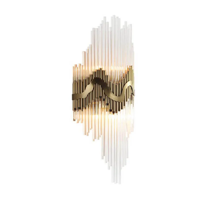 

Postmodern designer-like luxury atmosphere TV background wall panel wall lamp bedroom bedside crystal wall lamp led lighting