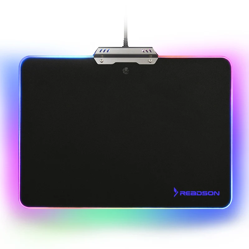 1 шт. USB RGB Chroma игровой коврик для мыши красочный дышащий светодиодный коврик для мыши с подсветкой отпечаток пальца сенсорное управление жесткий материал нескользящий - Цвет: RGB Colourful