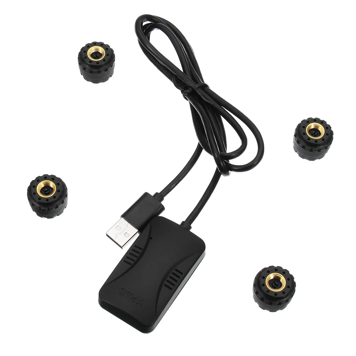 

1Set 4 Sensors Car TPMS Tire Pressure Monitoring System Smart Alarm Tire Monitoring System Car TPMS for Android DVD