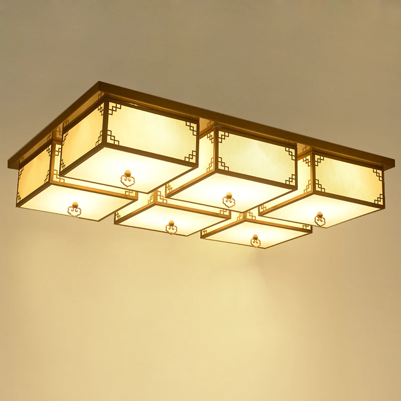 

Modern new Chinese style ceiling lamp LED rectangular living room lamp antique antique retro bedroom light ZH FG390