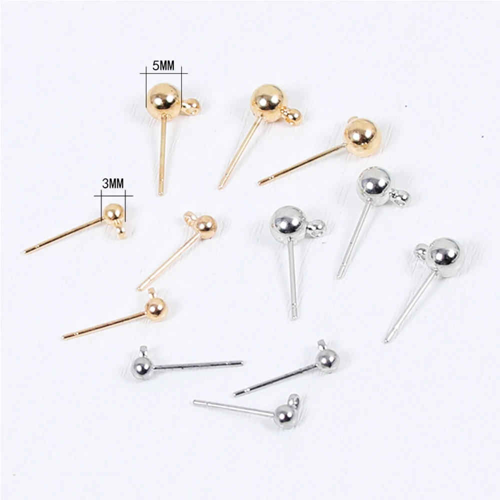 10 Pair 3MM/5MM Charms Earring Stud Ear Nail Plated Earring Findings