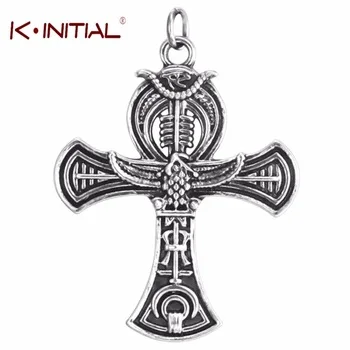 Kinitial Antique Ankh Egyptian Cross Charm For Women Jewelry Making Accessories Life Silver Pendant Ankh Silver Necklace Charms