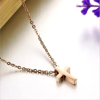 

2018 New Trendy Cross Titanium Steel Ladies Necklace Jesus Jewelry Pendants Hot Sale