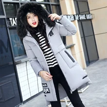 2017 Fashion Winter Slim Hooded Fur Collar Temperament font b Women b font Parka Coat Thickened