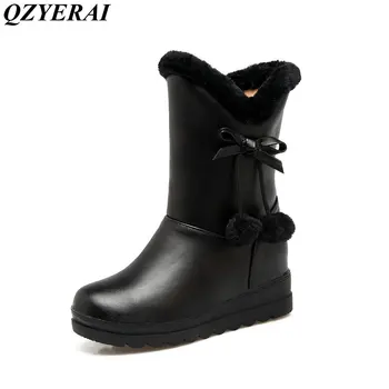 

QZYERAI The new winter of 2018 warm rabbit hair snow boots Russian snow boots fashion women's shoes Fur one