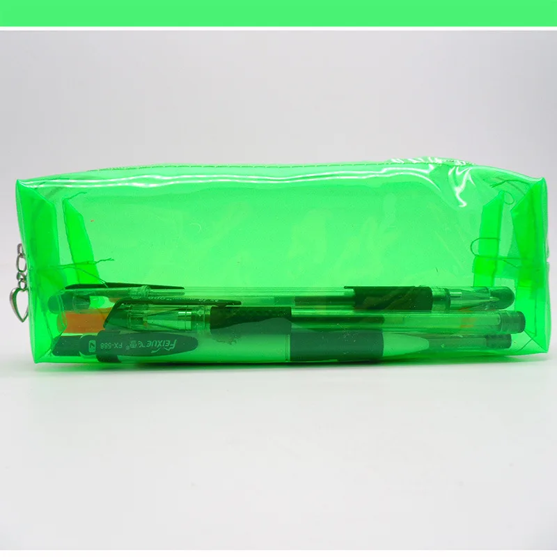 1 шт. прозрачный пластиковый чехол для карандашей качество PU школьные принадлежности Bts канцелярский Подарочный чехол для карандашей школьный милый пенал Bts школьный - Цвет: Green