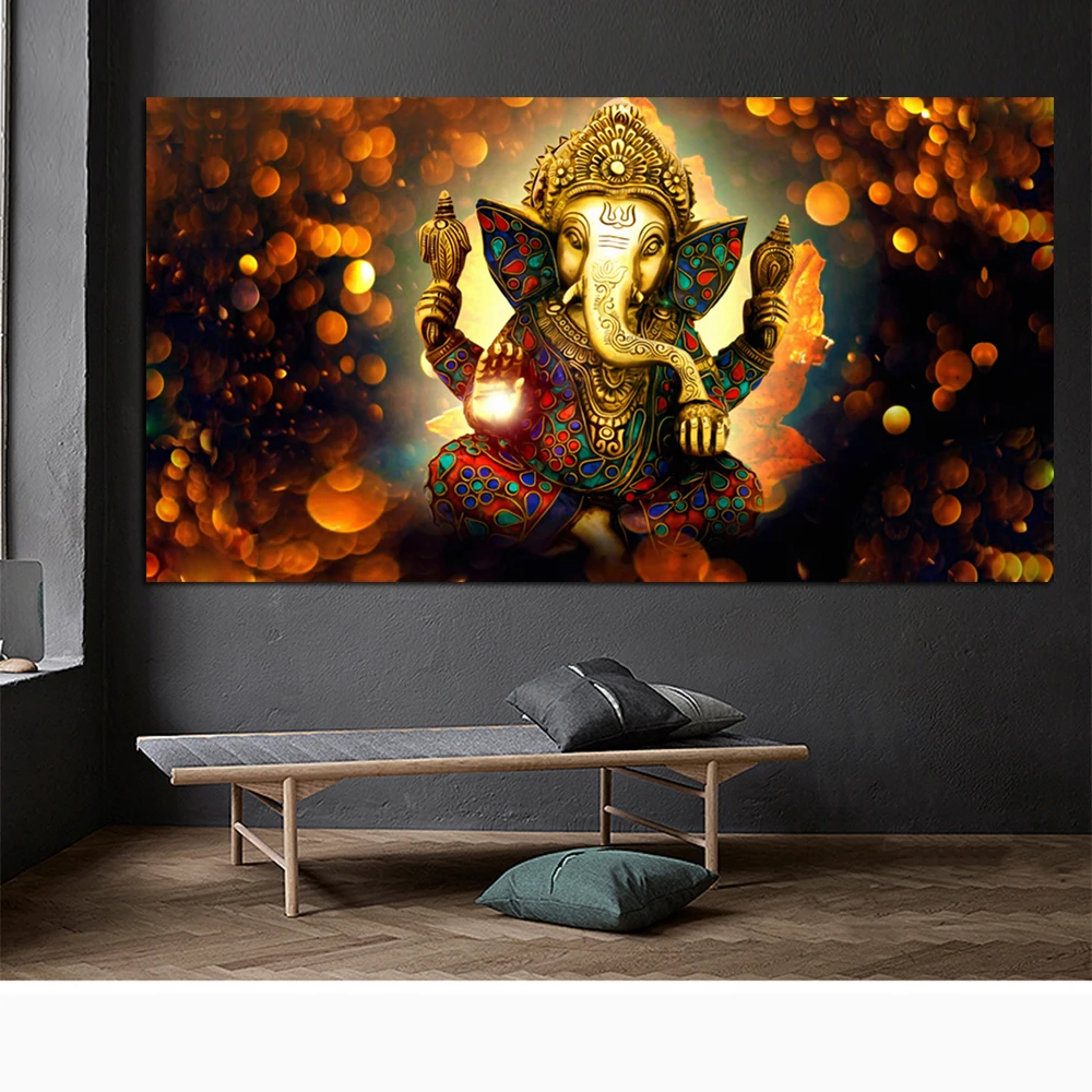 Large Paintings Canvas Prints Shiva India Lord Elephant Religion Buddha Painting Wall Art Picture for Living Room Home Decor