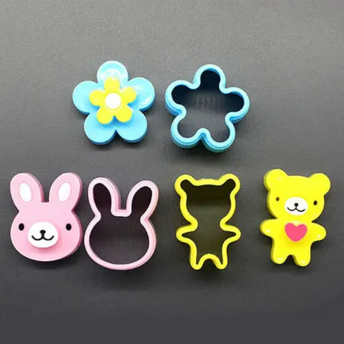 

3PCS Mini Sandwich Cutters Shapes For Kids Plastic Bento Sandwich Cutters Mold V