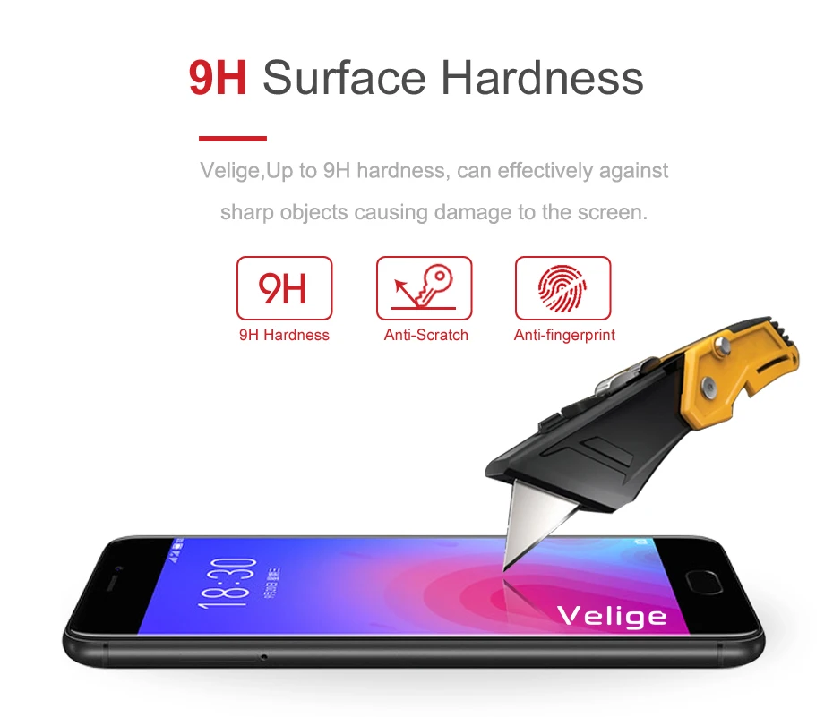 Velige Full Cover Tempered Glass For Meizu M6 M 6 Meilan 6 Screen Protector 0.3MM HD Clarity 9H Protective Glass Film (10)