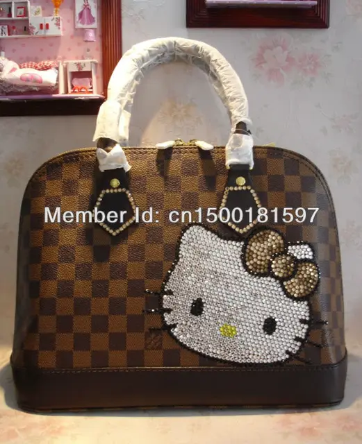 Buy Free shipping cute hello kitty rhinestone handbags