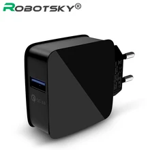 Robotsky QC3.0 USB зарядное устройство 5 В 3A быстрое дорожное настенное зарядное устройство адаптер ЕС/США штекер для iPhone samsung huawei Xiaomi IPad планшет