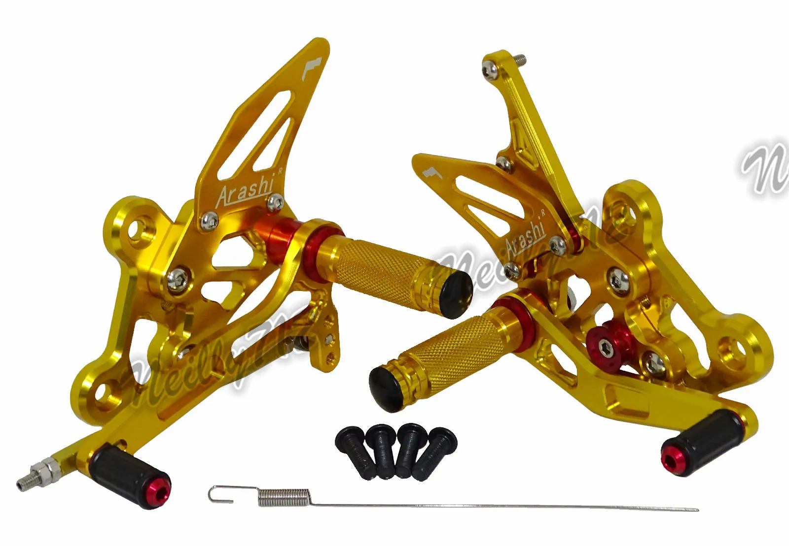 Продажи ЧПУ Алюминий Racing Rearset сзади Наборы для ухода за кожей подножки Отдых колышки для Suzuki GSR750 2011 2012 2013 - Цвет: Gold