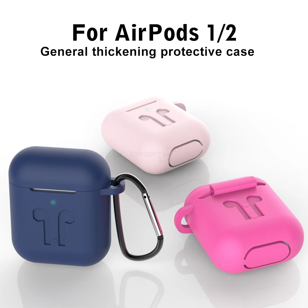 Силиконовый чехол s для Airpods 2 с брелком для наушников Защитный чехол для Apple Airpods противоударные аксессуары для наушников