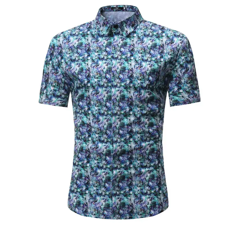 Новое поступление гавайская рубашка мужская мужской Повседневное Camisa Masculina с 13 Цветов Пляжные рубашки короткий рукав брендовая одежда 3XL