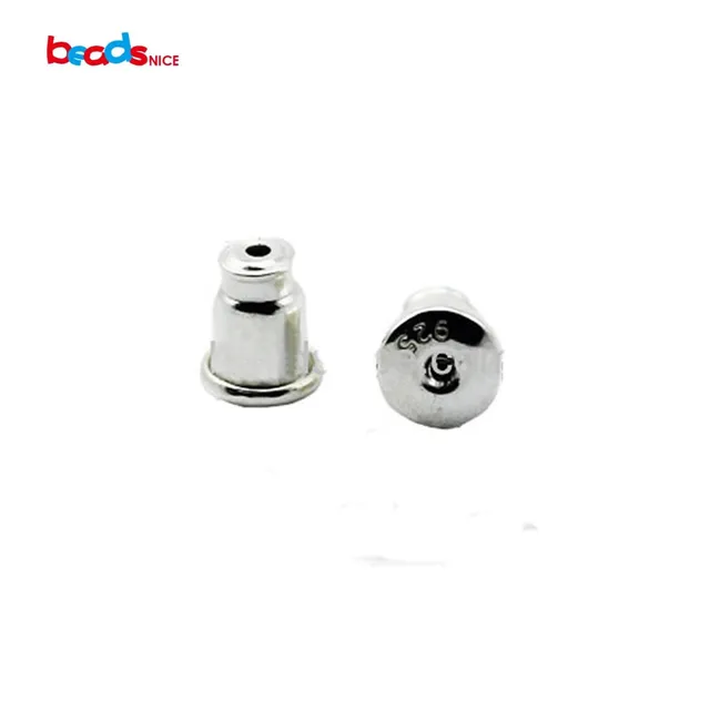 Beadsnice 925 Stering Silver Jewelry Small Ear Stud Component Beadsnice 925 Stering Silver Jewelry Small Ear Stud Component 5x3x6mm Women Earring Back Types Stopper