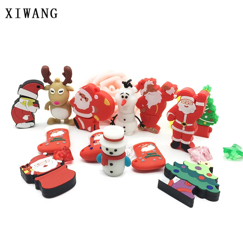 

USB flash drive 128gb snowman elk usb 2.0 4GB 8GB pen drive 16GB pendrive 32GB 64GB Christmas series usb memory disk Santa Claus