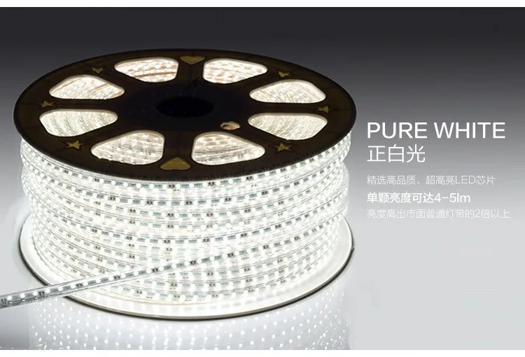 buy AC 220V led strip light 3014 120led m waterproof IP65 led tape with power plug led rope ribbon white warm white blue led lamp
