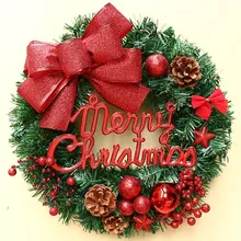 

Christmas Wreath Round Handcrafted New Year Elegant Holiday Wreath Pine Flower Door Wall Garland Decoration S $