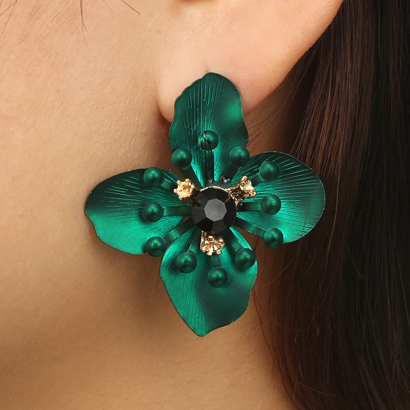 Buy New design spray paint effect stud earrings with