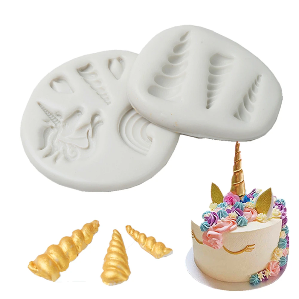 Silicone Unicorn Horn Fondant Mold Cake Chocolate Baking Decorating Mould Tool B Silicone Unicorn Horn Fondant Mold Cake Chocolate Baking Decorating Mould Tool B
