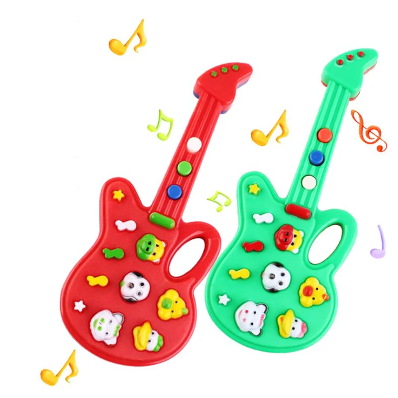 1pc Guitar Toy Plastic Early Educational Instrument for Kids Toddlers 