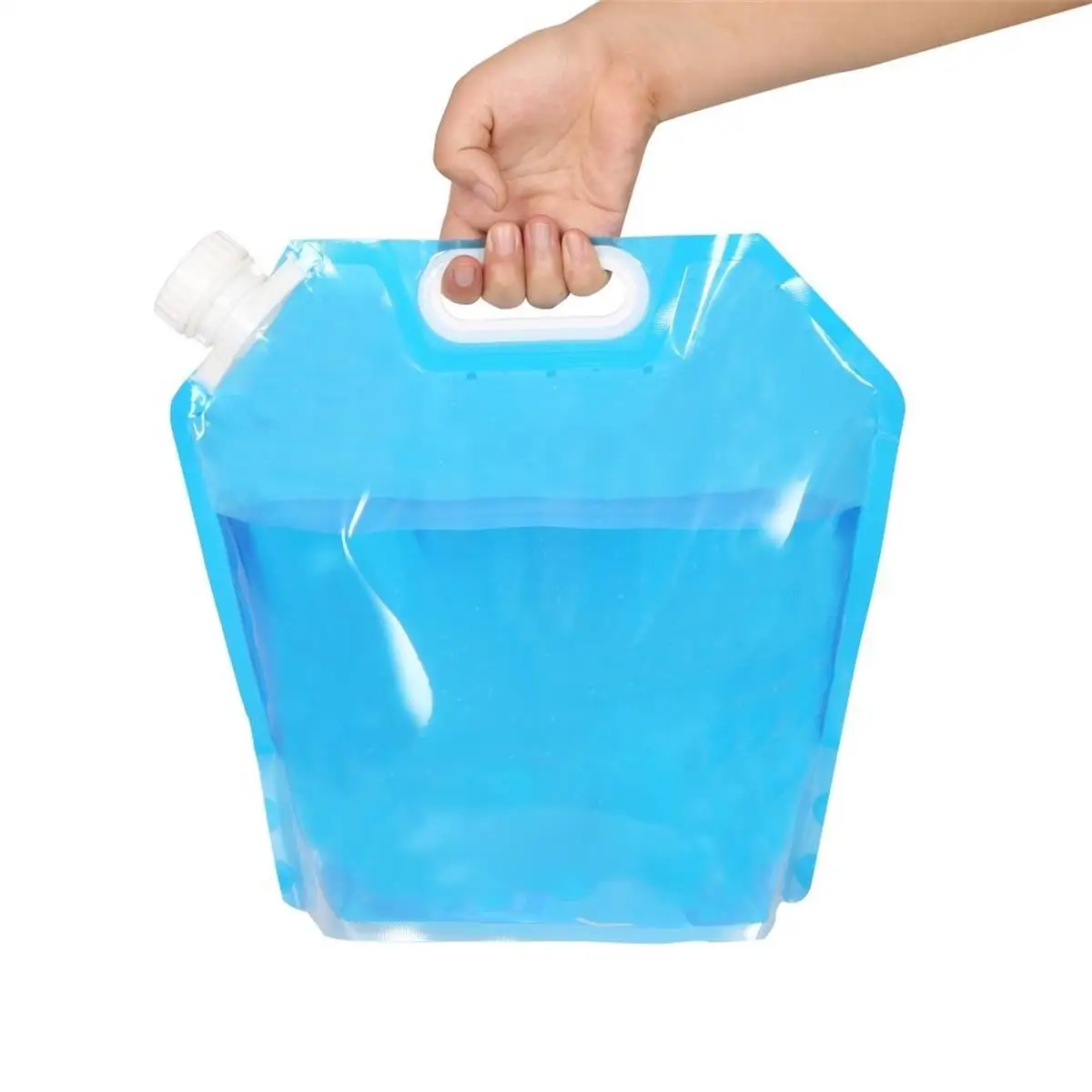 Jannyshop 5L Folding Drinking Water Bag for Outdoor Camping Hiking Collapsible Water Container White 