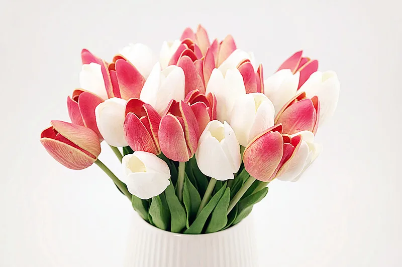 31 шт./лот ПУ-тюльпаны Искусственные цветы настоящие на ощупь искусственные para decora мини тюльпаны для украшения дома свадебные цветы