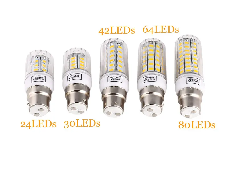 B22 총검 LED 옥수수 조명 SMD 5730 에너지 절약 전구 7W 12W 15W 20W 25W Led 램프 Bombillas 빛 Lampada Ampoule 조명