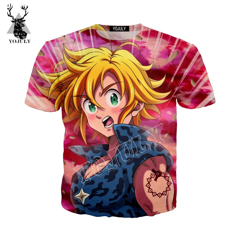 YOJULY The Seven Deadly Sins Meliodas аниме 3D Принт футболки летняя повседневная футболка унисекс Мужская/женская одежда с короткими рукавами Y30 - Цвет: 18