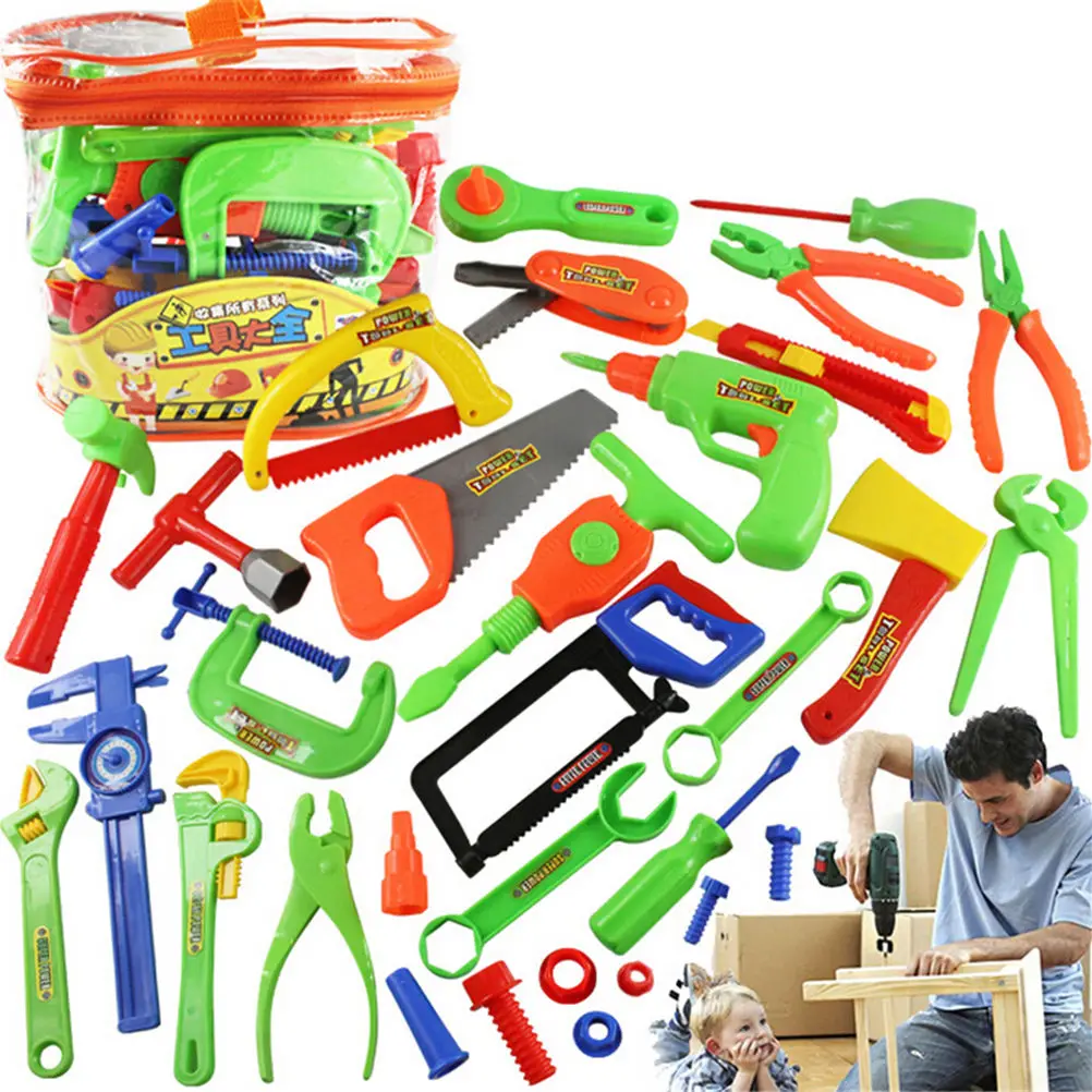 32 шт./компл. Развивающие детские столярное дело игрешечные Инструменты для ремонта ролевые игры игровой домик игрушки, детские Игрушки для раннего обучения