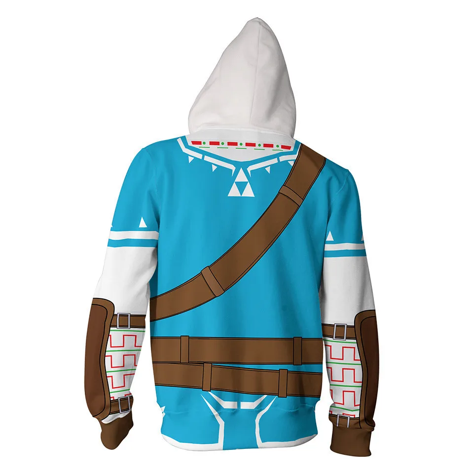 Autumn Winter 3D Print Legend of Zelda Sweatshirts Hoodies Fashion Cosplay Zipper hooded Jacket clothing