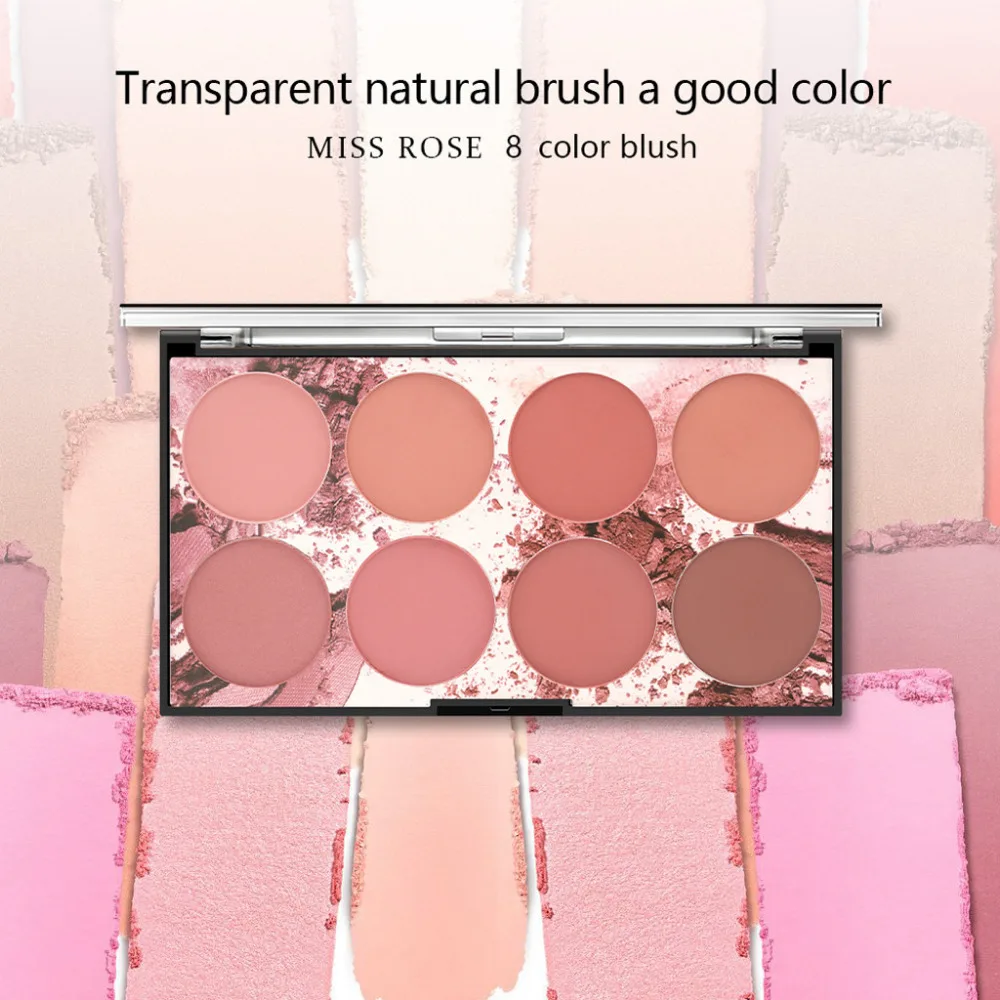 

MISSROSE Beauty 8 COLOR Powder Color Blush Natural Moisturizing Silhouette Enhance Peach Matte Blush Palette Makeup Blush Powder