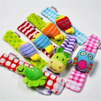 

Cartoon Animal Wrist Rattle Toys For Baby Cute Animal Early Learning Education Soft Hand Bell Rattles Plush Toys