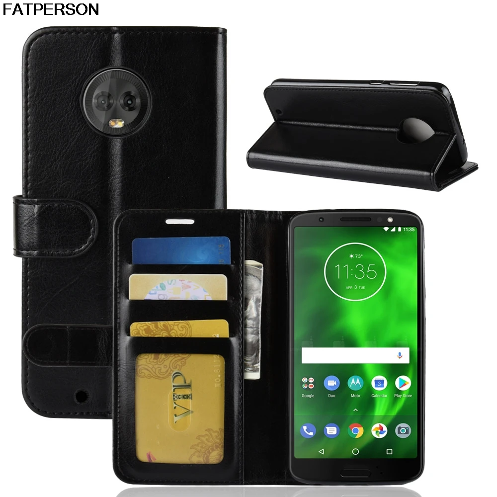 

Luxury PU 5.7 inch case Phone case Smart cover Soft Wallet capa For Motorola MOTO G6 Multi-function protection Phone Bracket