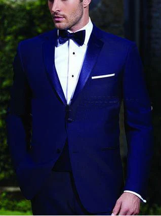 

Handsome Groom Tuxedos Royal Blue Best Man Notch Lapel Groomsmen Men Wedding Suits Bridegroom( Jacket+ Pants+ Tie )