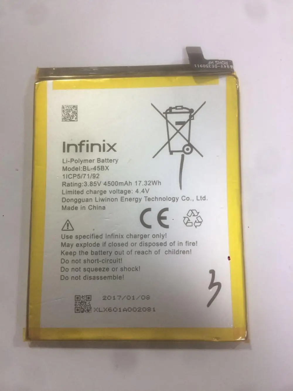 

3.8V 4500 mAh Replacement Battery For Infinix BL-45BX BL Cell Phone Batteries