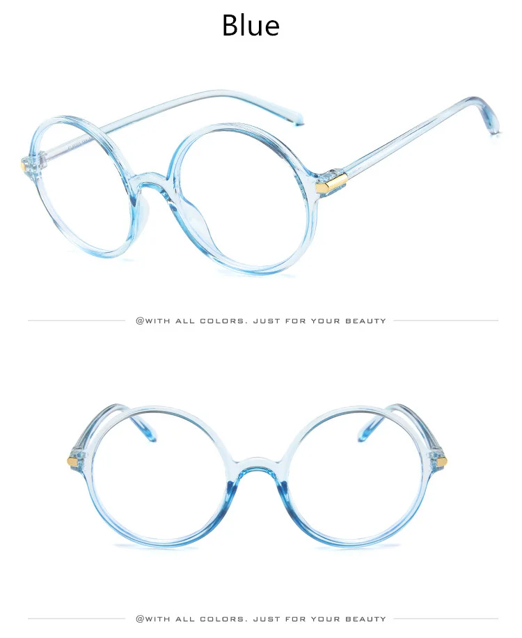 DesolDelos Round Glasses Frame Men Anti Blue Light Glasses Women Fake Glasses Pink Optical Eyeglasses Frame Transparent Lens