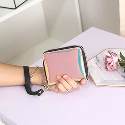 Laser women short wallet Multi card holder Large Capacity Clutc Fashion Gradient Color PU leather coin mini purse korean sale Laser women short wallet Multi card holder Large Capacity Clutc Fashion Gradient Color PU leather coin mini purse korean sale