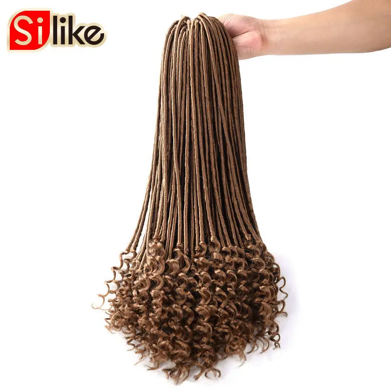 Silike 20 inch богиня Faux locs кудряшки 24 корни упаковке искусственная замки химическое крючком плетение волос