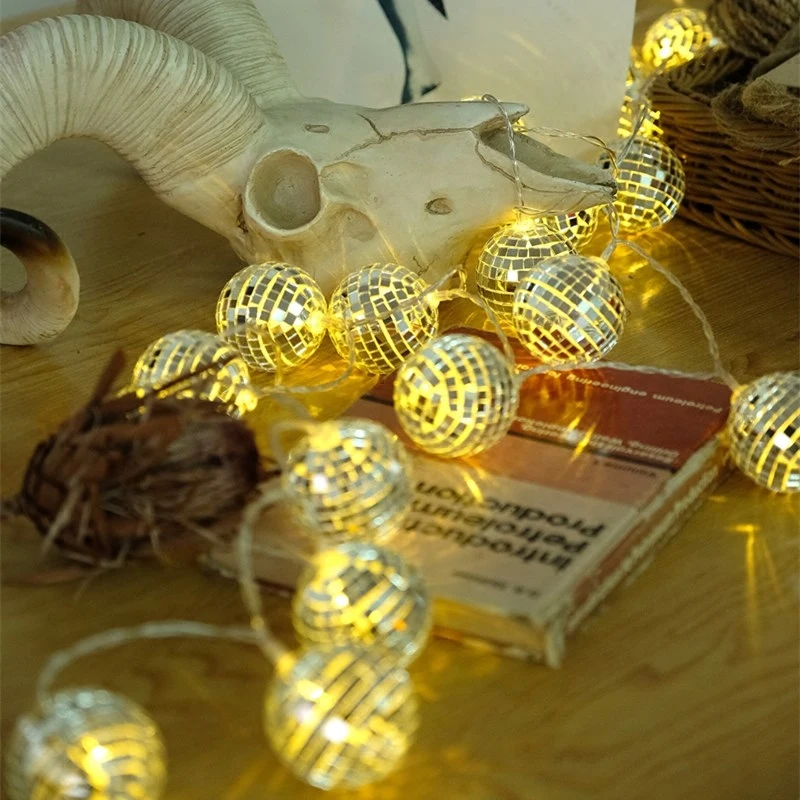 10Led 5cm Fairy Mirror Mosaic Battery Operated String Light 1.5m LED Decoration For Christmas Garland New Year gerlyanda 2018 10Led 5cm Fairy Mirror Mosaic Battery Operated String Light 1.5m LED Decoration For Christmas Garland New Year gerlyanda 2018