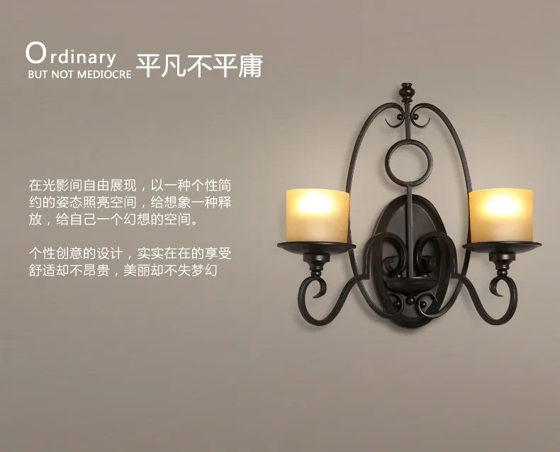 Nordic Винтаж настенный светильник личности кованого железа бра для дома гостиная светодиодный светильник настенный содержат лампы