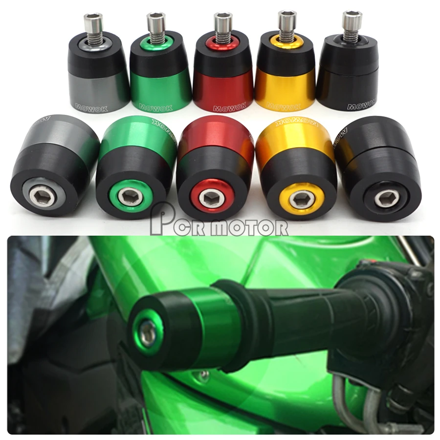 

MOWOK CNC Aluminum handle grip Handlebar Grips Bar Ends For Kawasaki Z1000SX Z1000 year 2011 2012 2013 2014 2015 2016