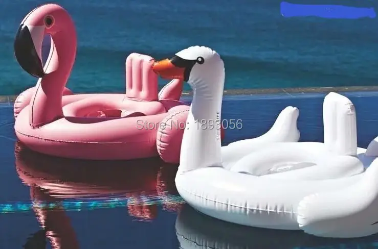 Inflatable Swan Flamingo Ride-on Pool Float Raft Summer Water Toy for Baby Kids 