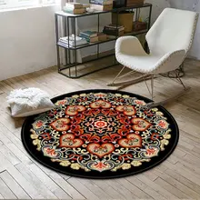 Ретро Европейский круглый мандала цветок ковер журнальный столик для гостиной спальни комнаты подвесная корзина круглое одеяло для дома простой