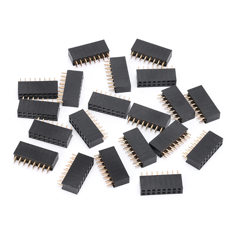 

20Pcs/Bag Double Row Female Straight Header Pitch Socket 8Pin Platoon Strip Connector