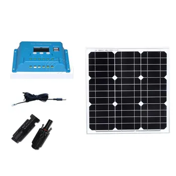 

Solar Panel Module Kit 12v 40w Batterie Solaire 12v/24v 10A Solar Charge Controller PWM LCD Display Flashlight Mobile Fan